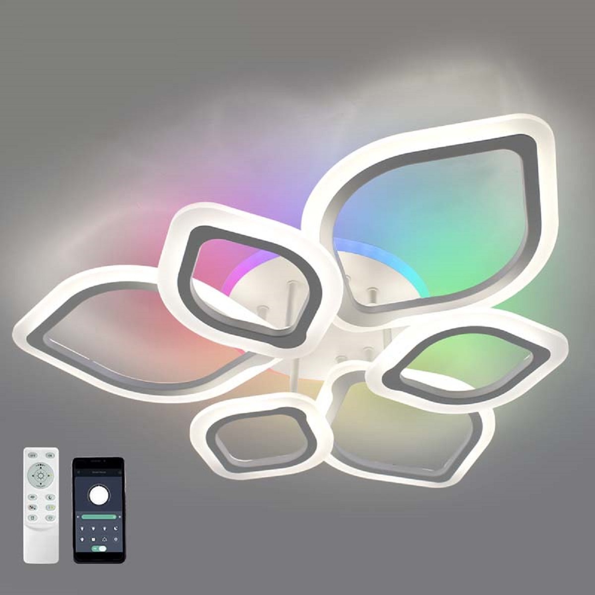 Изображение товара Светодиодная люстра потолочная ESTARES AZALIA RGB 100W с управлением через пульт и приложение