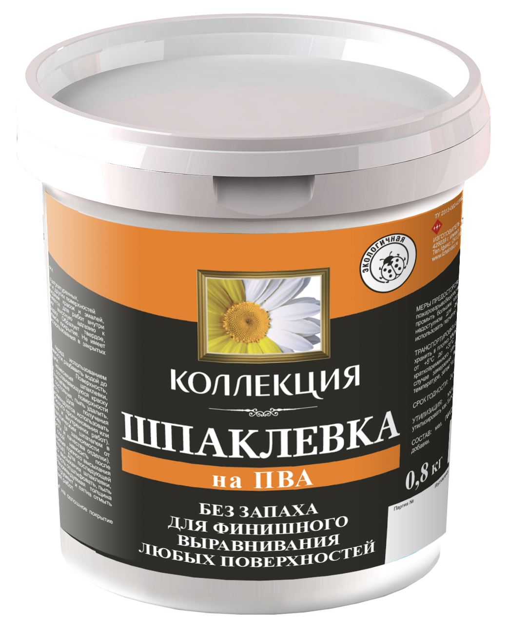 Изображение товара Шпатлевка Коллекция На ПВА белый 0.8кг