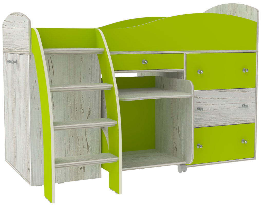 Изображение товара Детская кровать кариви малыш 2 164x110 см с лестницей и столиком