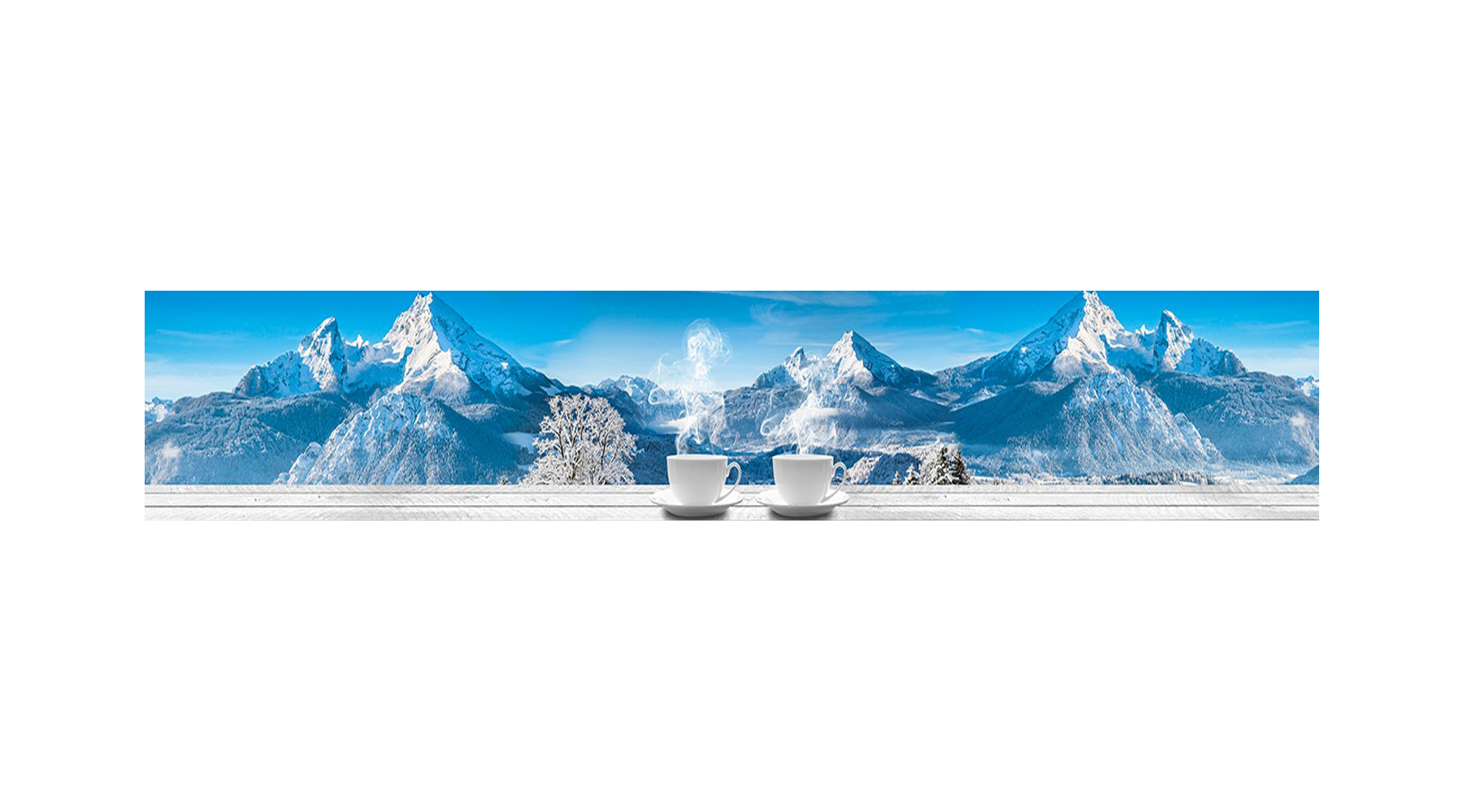 Изображение товара Стеновая панель студия фартуков панорама горных вершин 300x60 см поликарбонат разноцветная