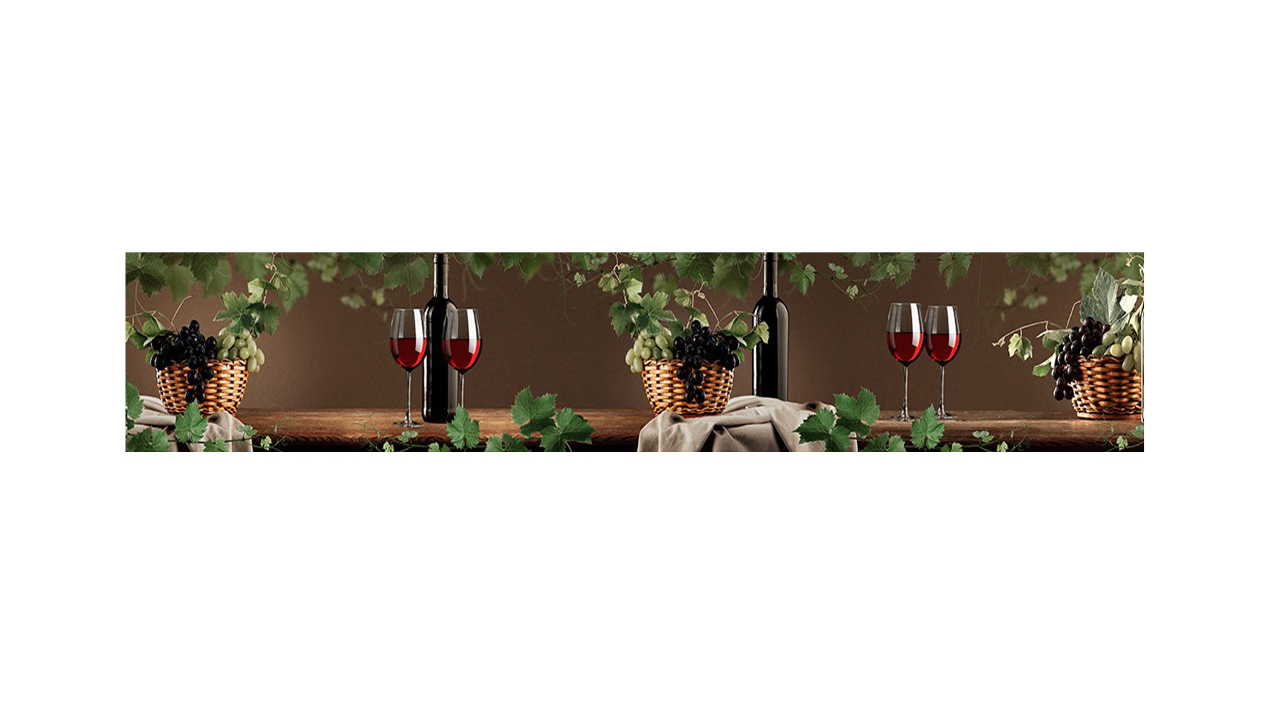 Изображение товара Стеновая панель из поликарбоната Лоза и черный виноград 300x60 см влагостойкая