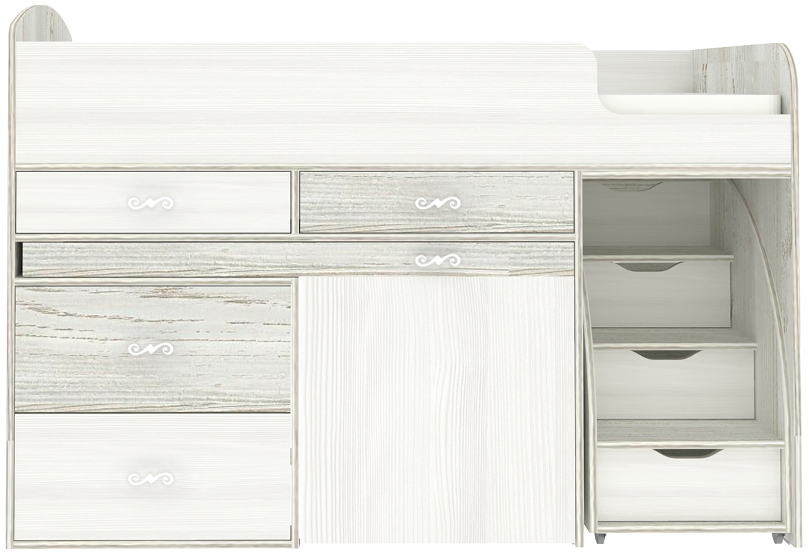 Изображение товара Кровать Кариви Малыш 6 163x104x73 см ЛДСП цвет белое дерево/винтерберг