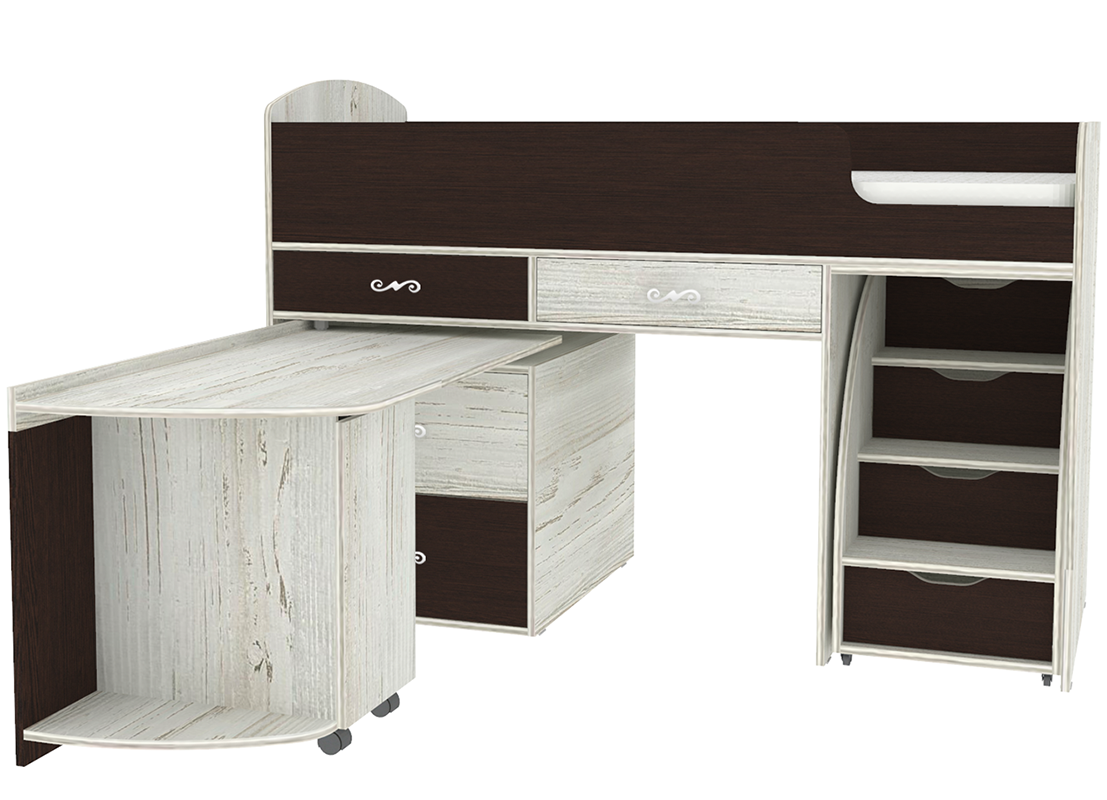 Изображение товара Кровать Кариви Малыш 6 163x104x73 см ЛДСП цвет венге/винтерберг