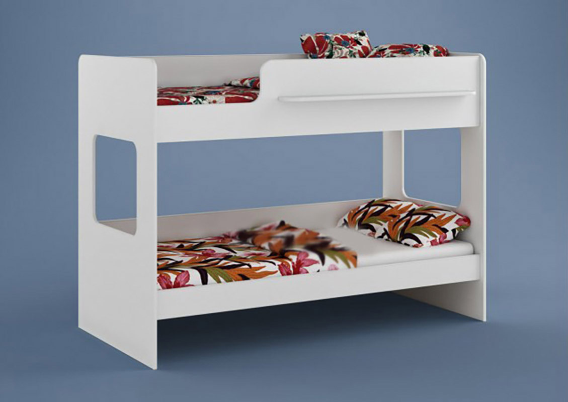 Изображение товара Кровать Кариви Сказка двухъярусная белая 185x136 см