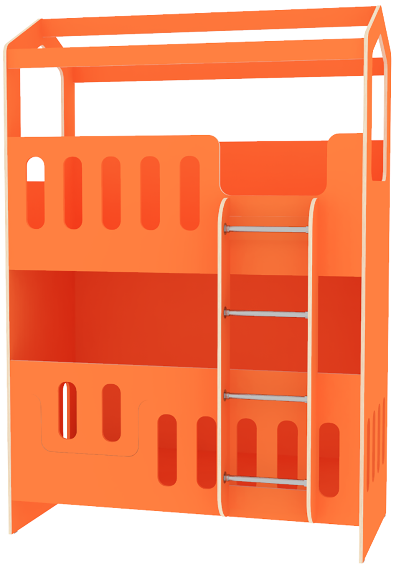 Изображение товара Кровать Кариви Сказочный Домик двухъярусная оранжевая