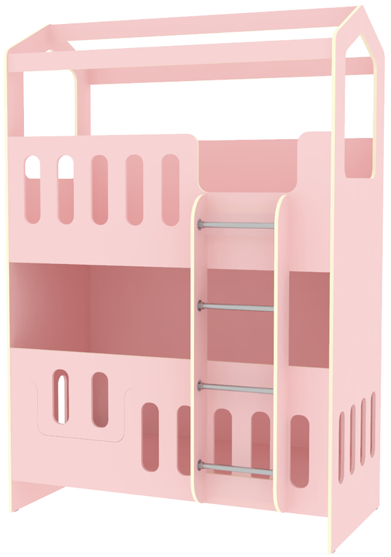 Изображение товара Двухъярусная кровать Кариви Сказочный Домик 163 см розовая для детей