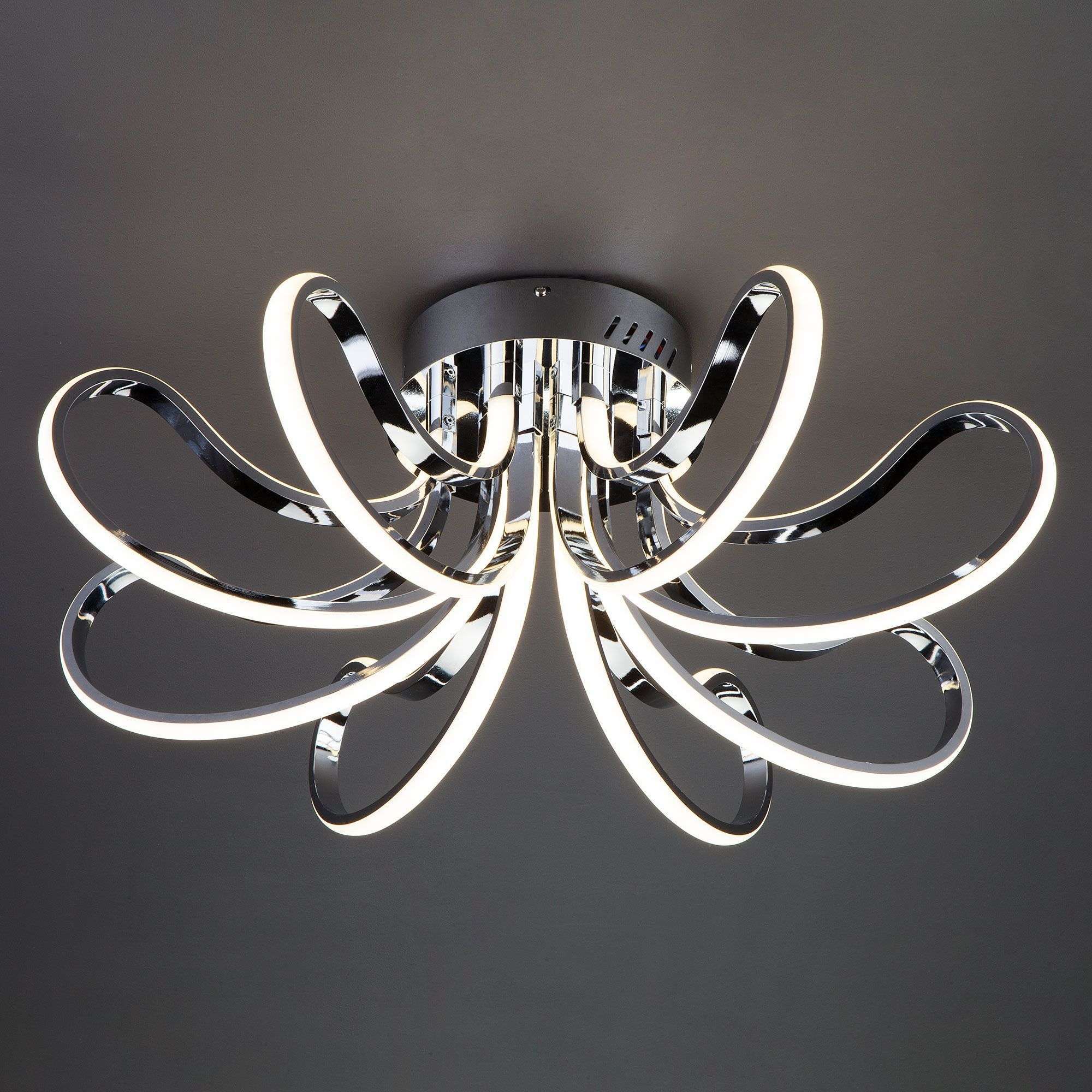 Изображение товара Потолочная светодиодная люстра Eurosvet Lilium 80 Вт 7360 Лм Хром серый modern