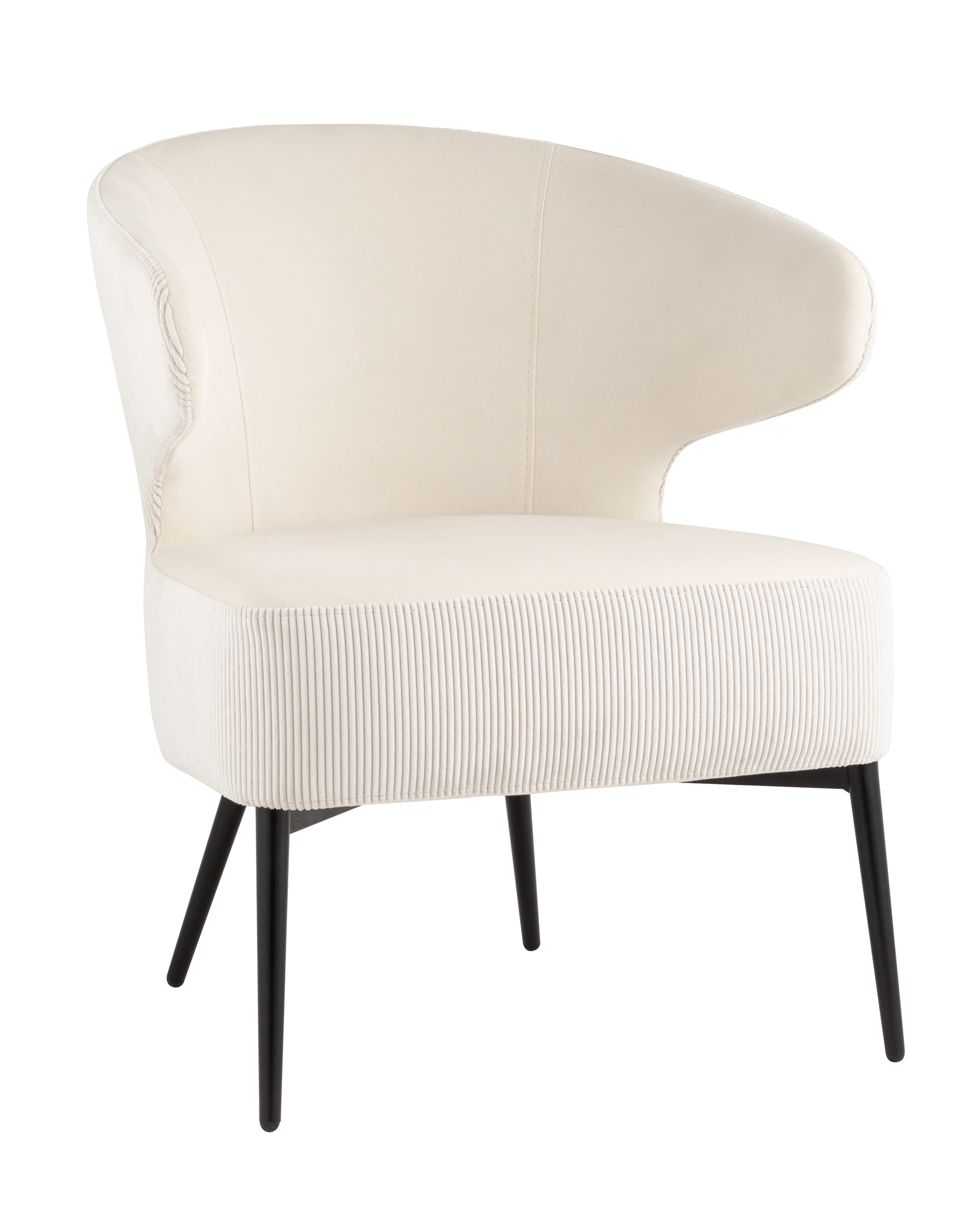 Изображение товара Кресло Stripes велюр молочный 67x73x61 см комфортное и стильное