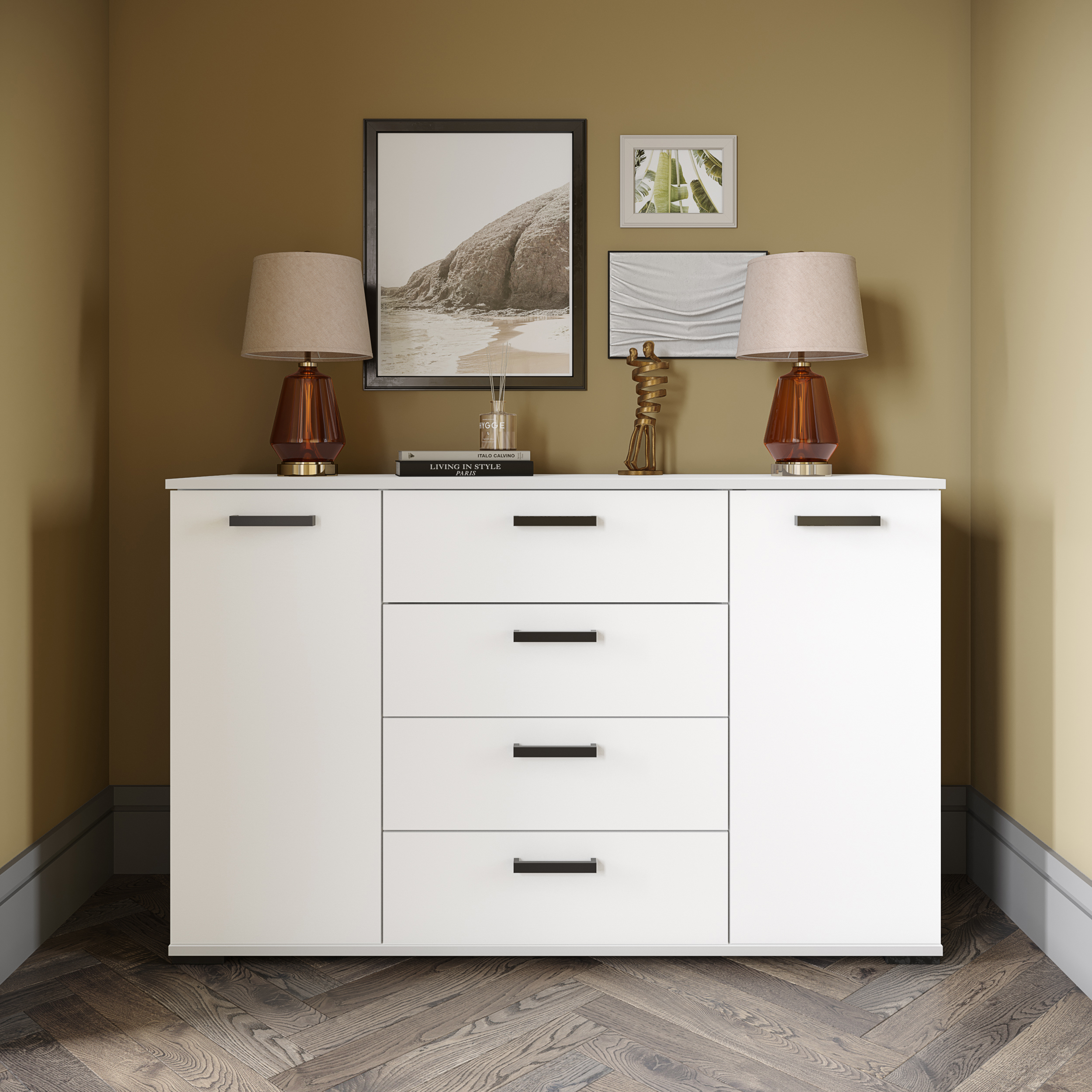 Изображение товара Комод Micon Комод км-4 4 ящика 90x85x50 см ЛДСП цвет белый