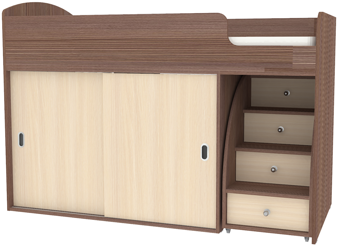 Изображение товара Детская кровать Кариви Малыш купе 164х110х74 см из ЛДСП для детей 2-8 лет