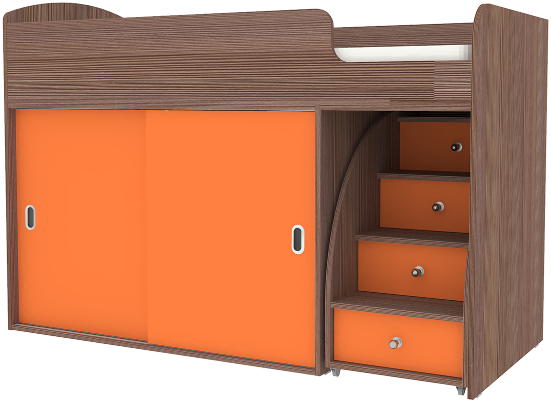 Изображение товара Кровать Кариви Малыш купе 164x110 см оранжевый