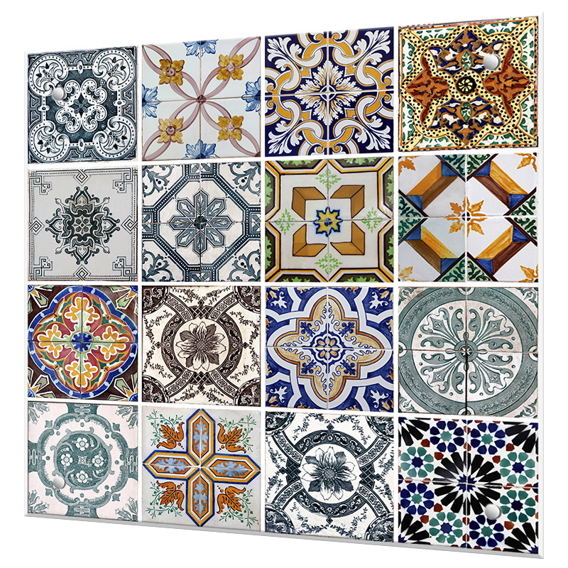 Изображение товара Декоративный кухонный фартук Borntoprint Восточный мотив 60x50 см из закаленного стекла