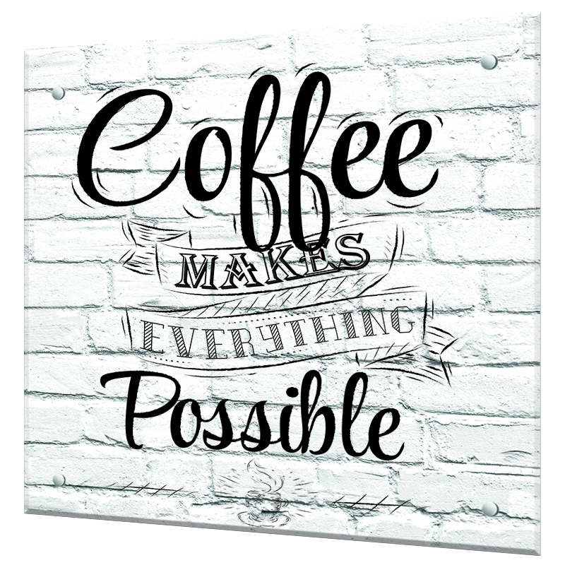 Изображение товара Декоративный кухонный фартук Borntoprint Кофейное меню 60x55x4 см закаленное стекло