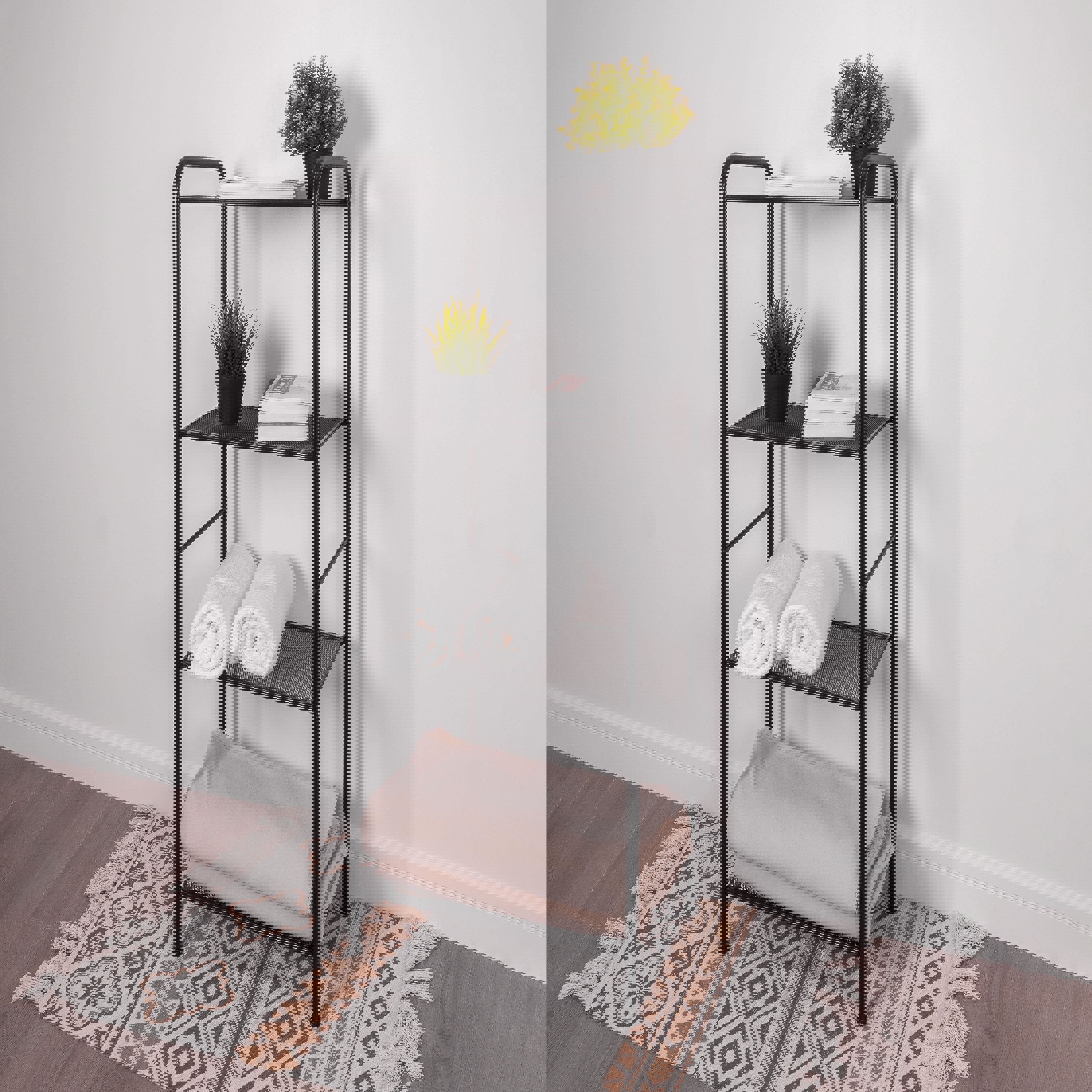 Изображение товара Металлический стеллаж Валенсия 14 4 полки черный надежный для дома и офиса