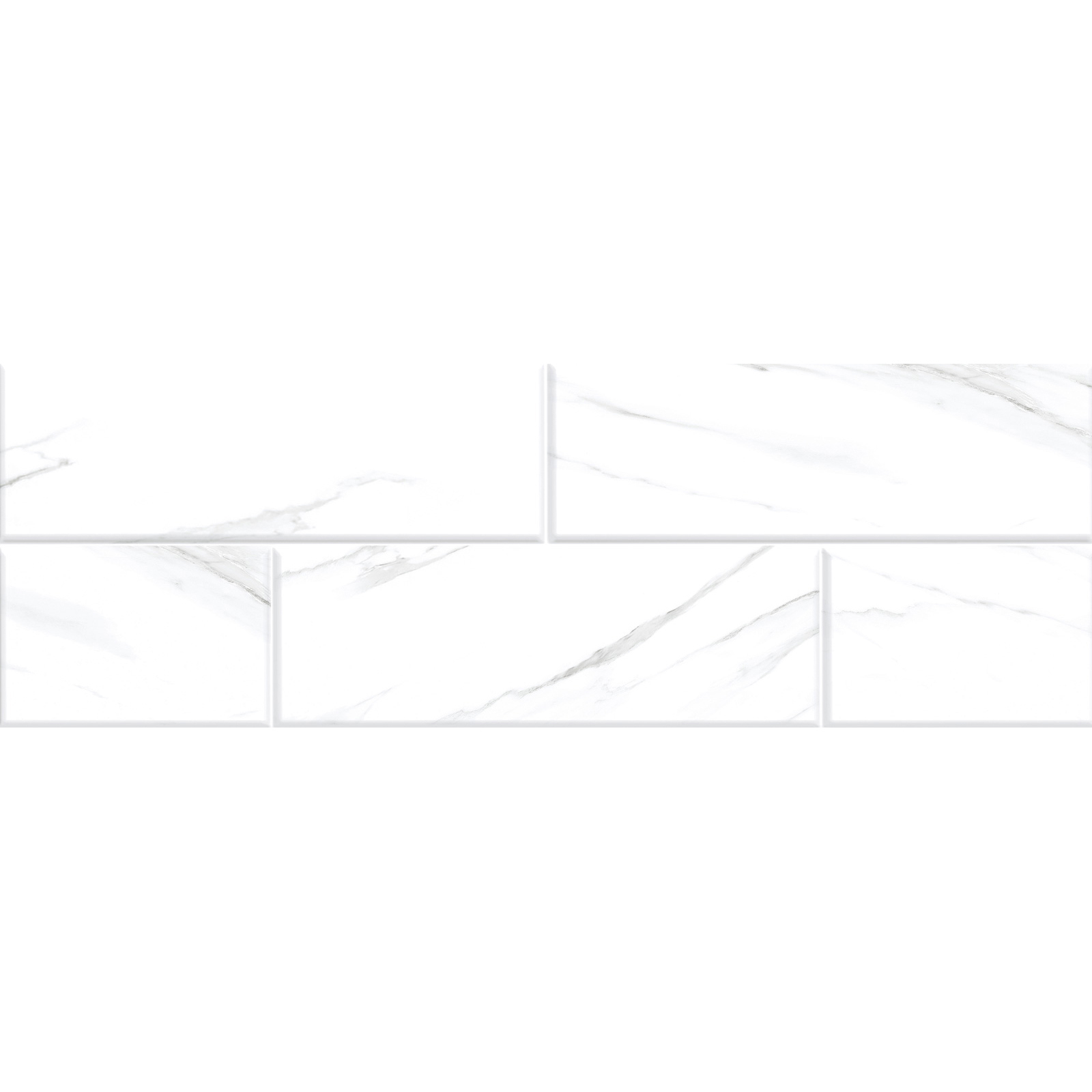 Изображение товара Облицовочная плитка Alma Ceramica New York 20x60см белая глянцевая кирпичный рельеф