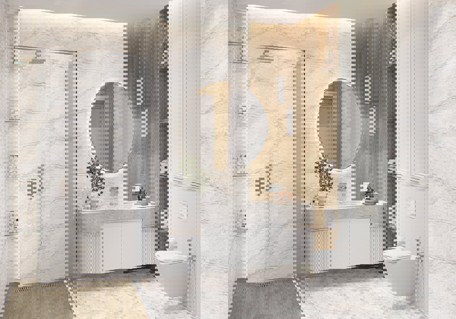 Изображение товара Керамогранит ALMA CERAMICA 60x60 см бежевый, эффект мрамора, морозостойкий