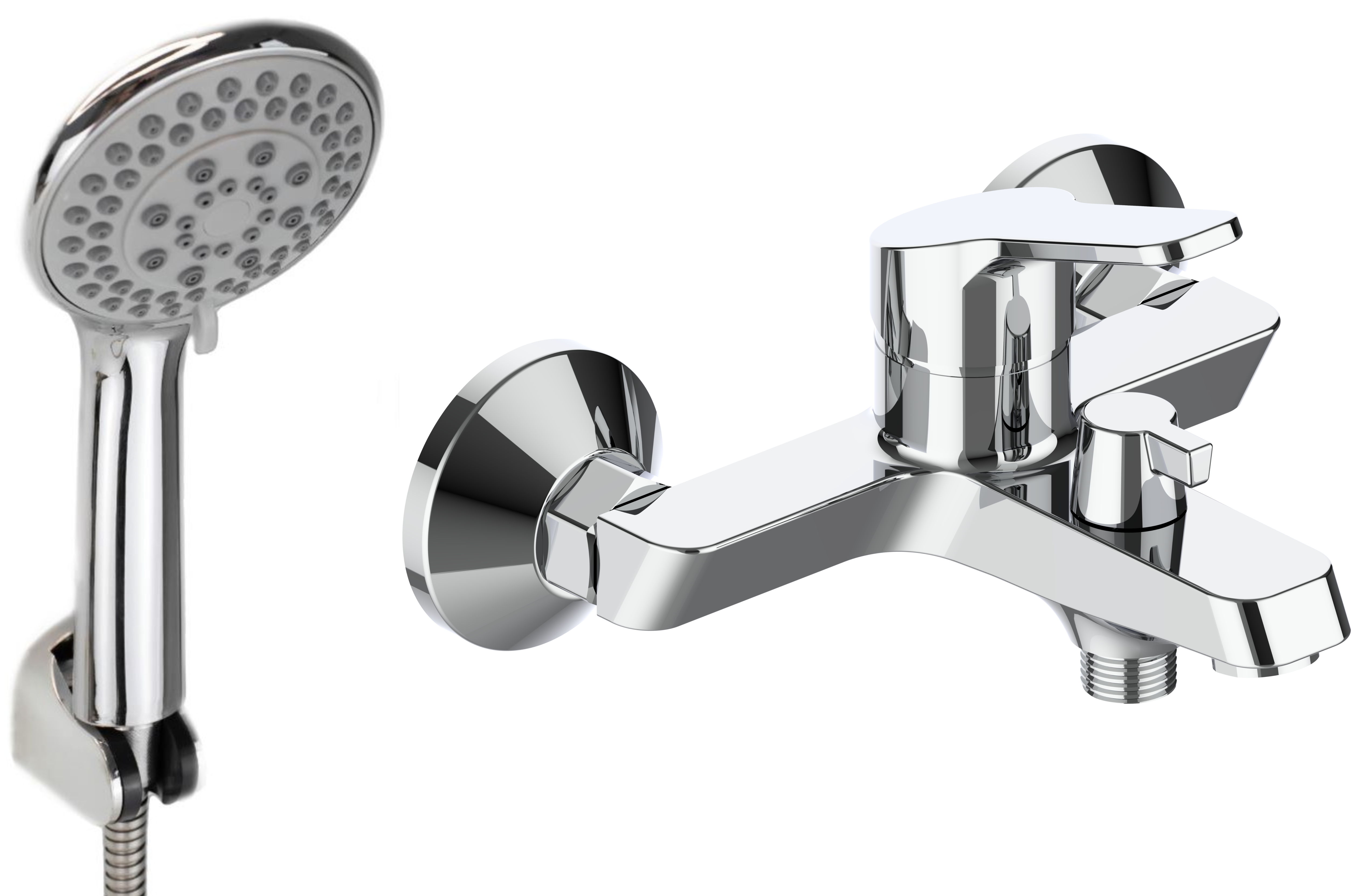 Изображение товара Смеситель для ванны Esko Mavi MV 54 однорычажный с лейкой и шлангом цвет хром