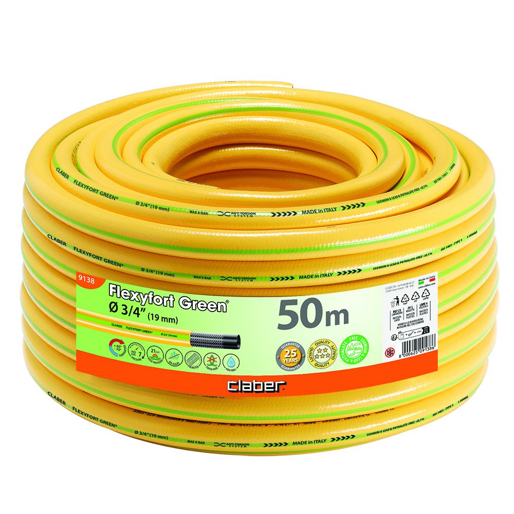 Изображение товара Шланг для полива Claber 91380000 d 19 мм 50 м ПВХ