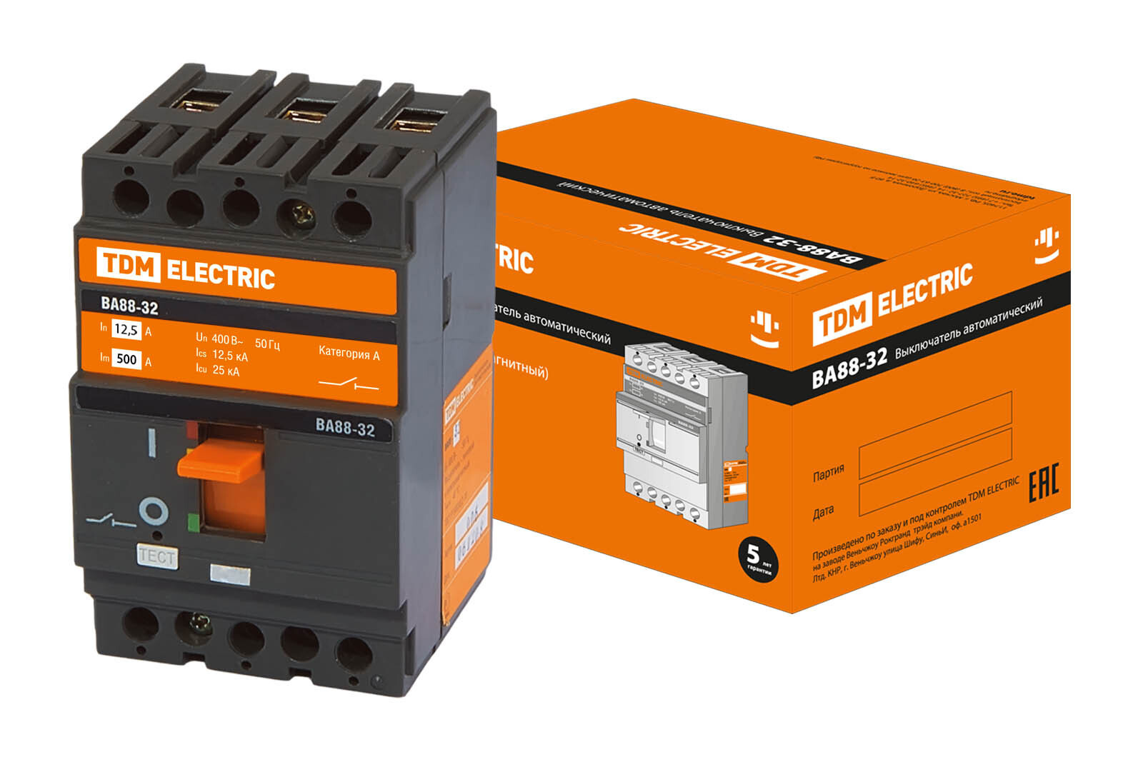 Изображение товара Автоматический выключатель Ва88-32 3P 13A 25kA TDM ELECTRIC