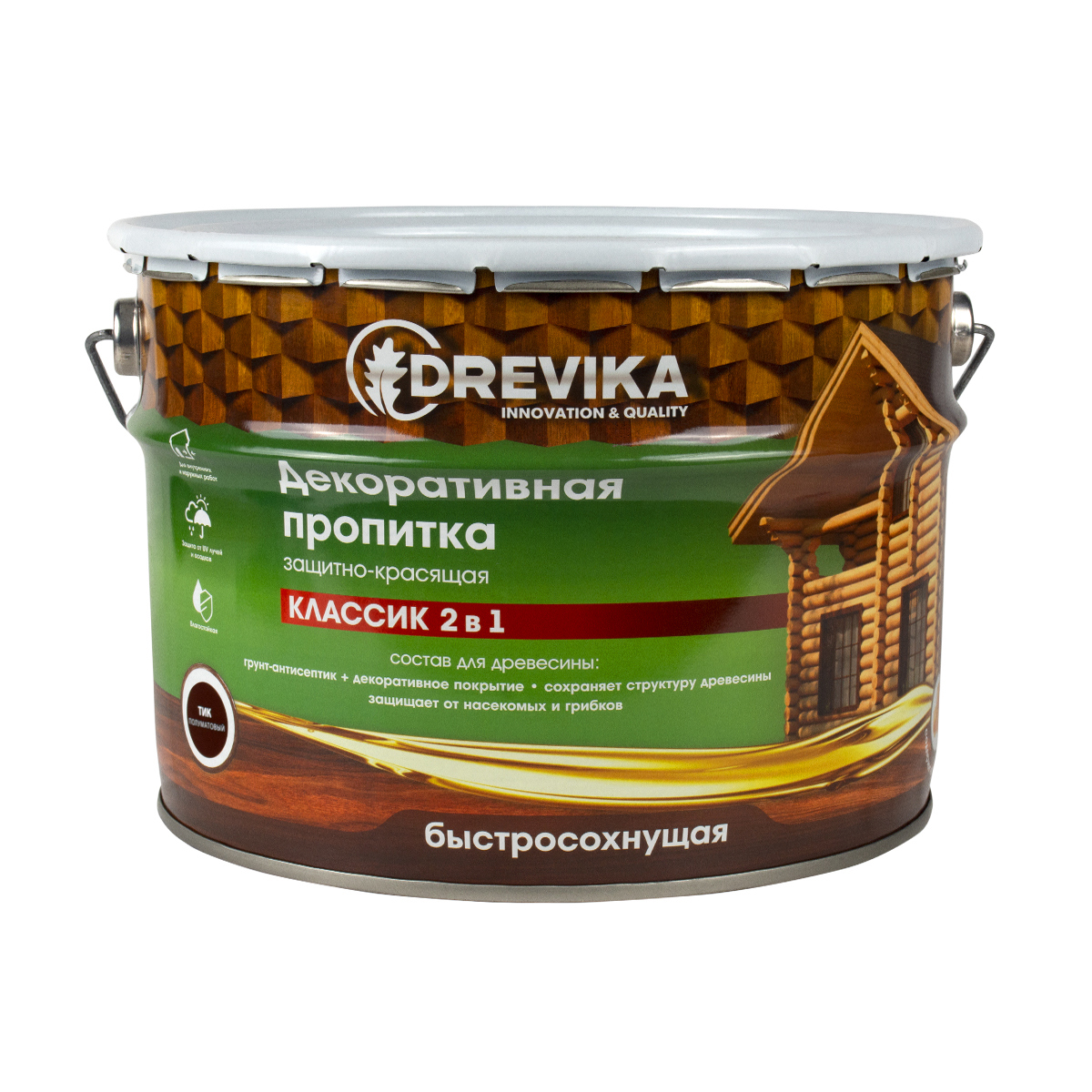 Изображение товара Пропитка древесины DREVIKA 3549 цвет тик 9 л