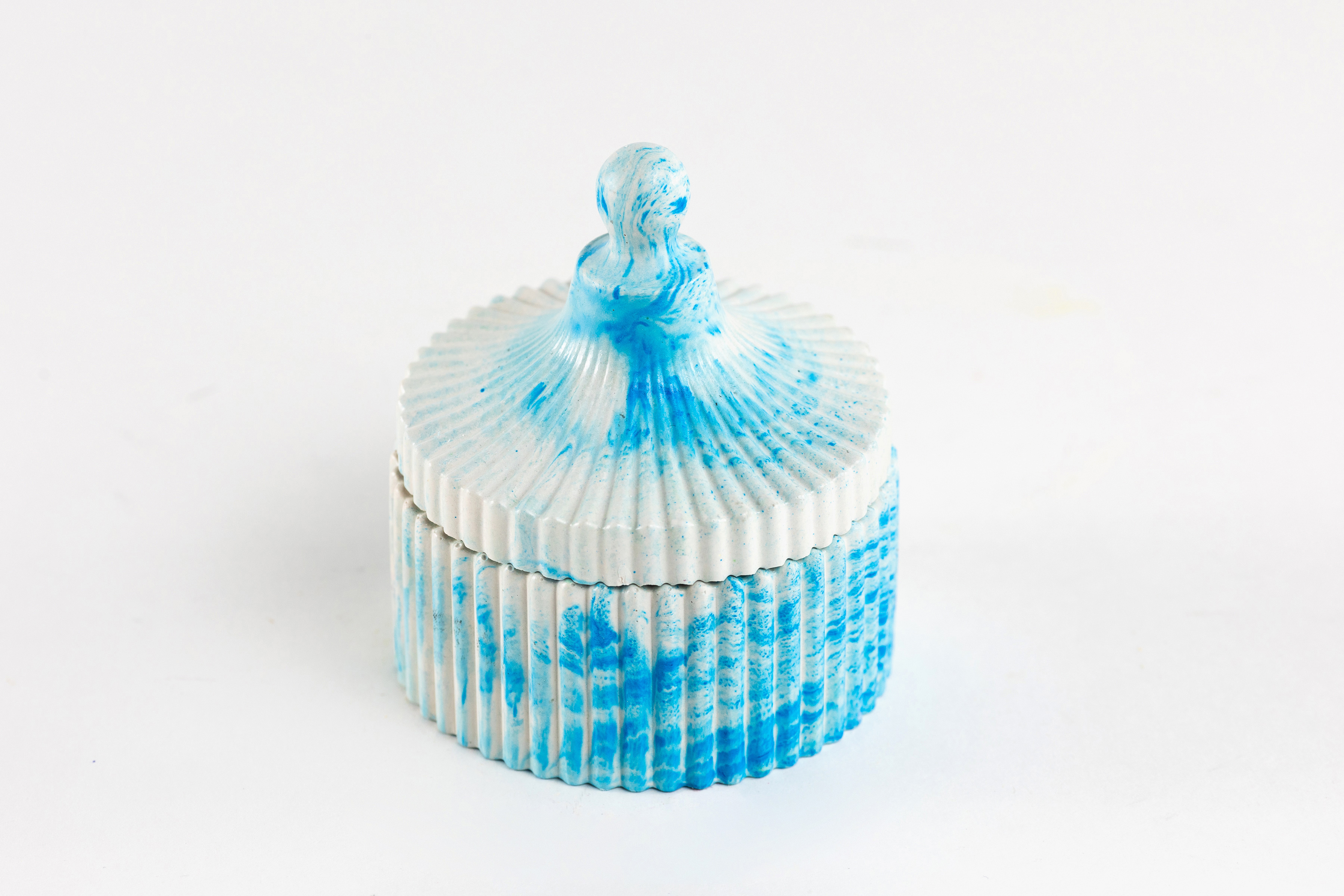 Изображение товара Декоративная шкатулка для украшений Ogonek из гипса голубая