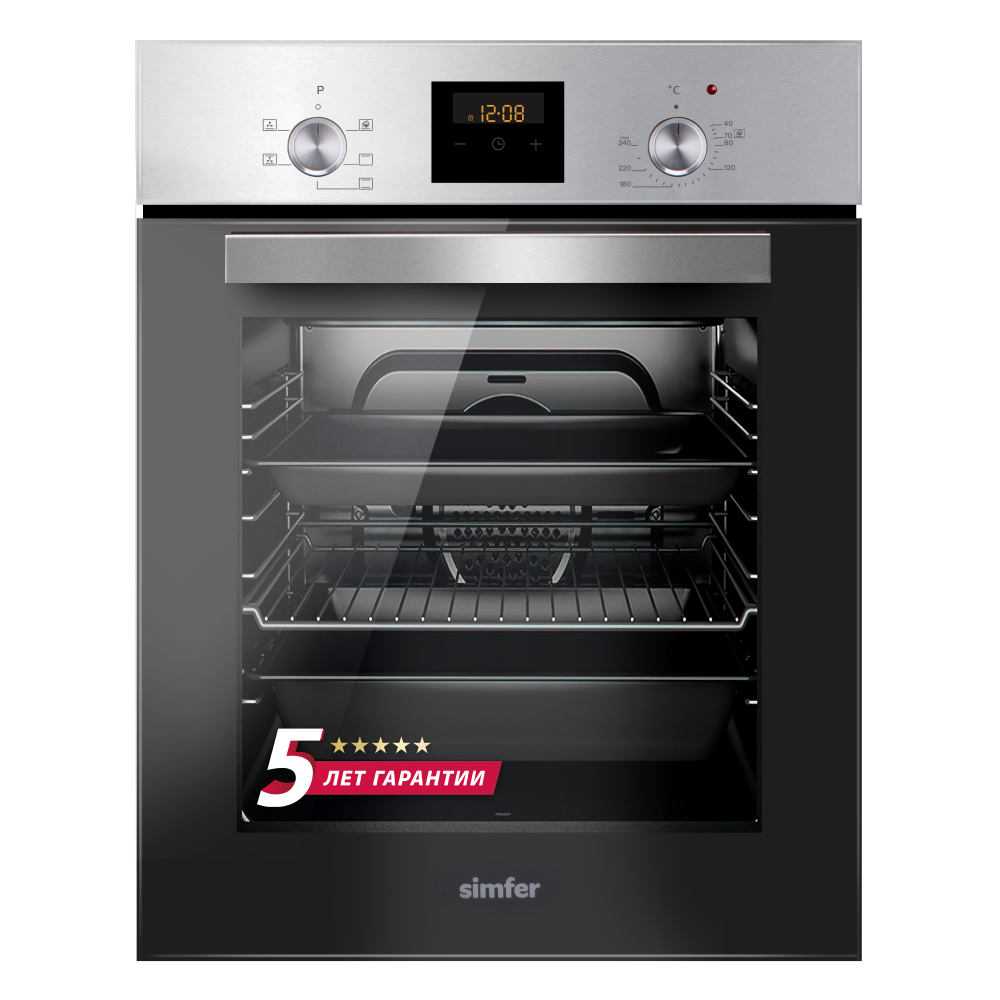 Изображение товара Электрический встраиваемый духовой шкаф Simfer B4EM56001 49л, нержавейка