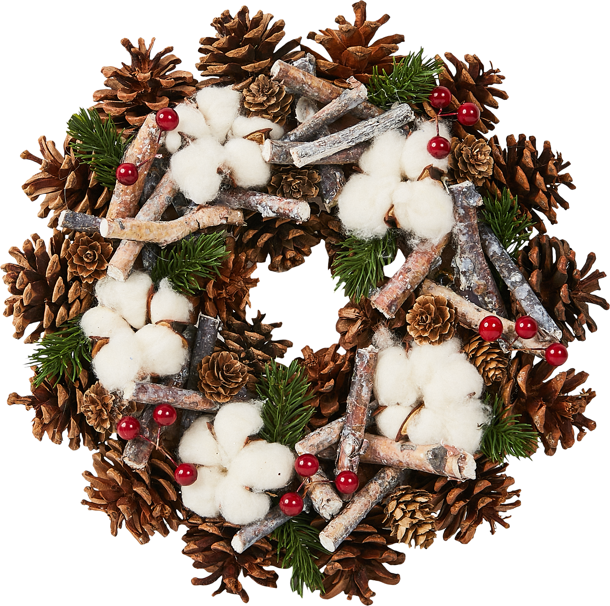 Изображение товара Декоративное украшение Венок рождественский 30.5 см цвет красный