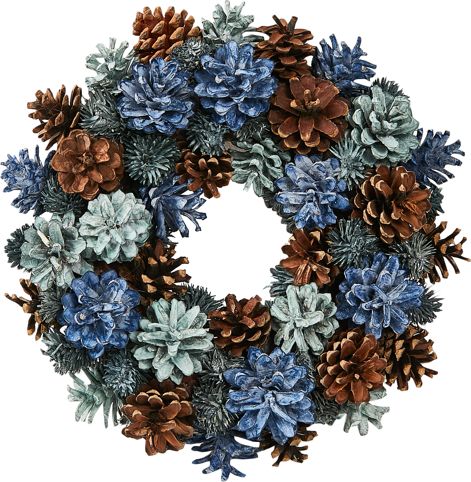 Изображение товара Декоративное украшение Венок рождественский 30.5 см цвет синий