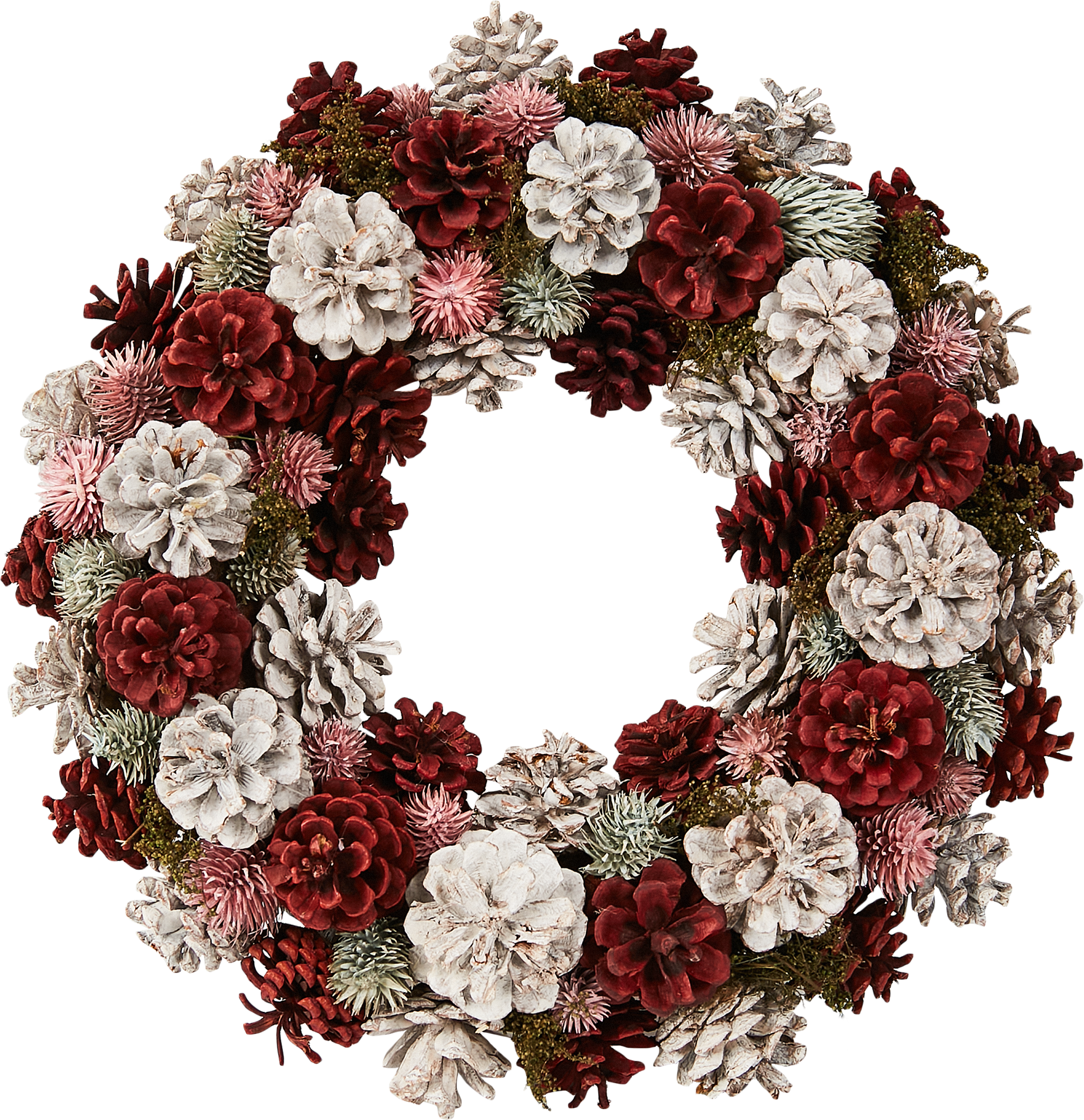 Изображение товара Декоративное украшение Венок рождественский 30.5 см цвет розовый