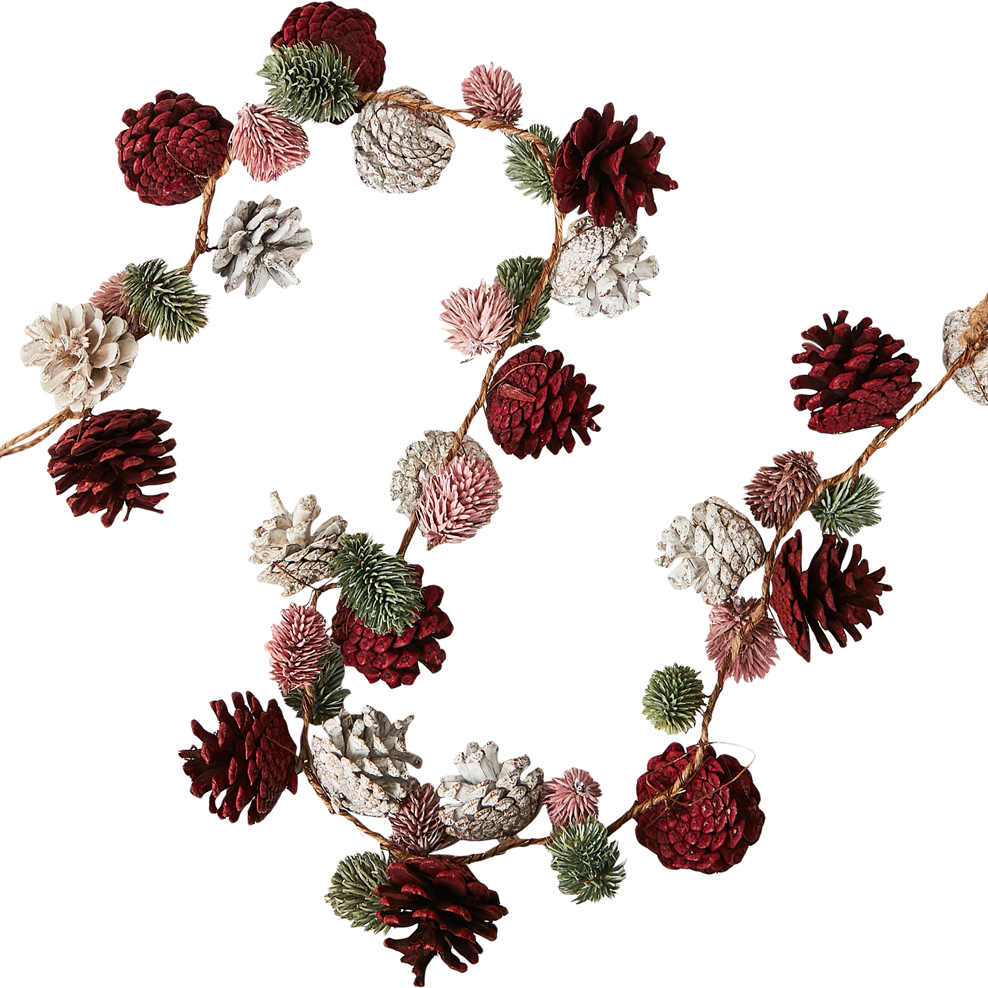 Изображение товара Декоративное украшение из сосновых шишек 120x12x6.5 см для зимних праздников