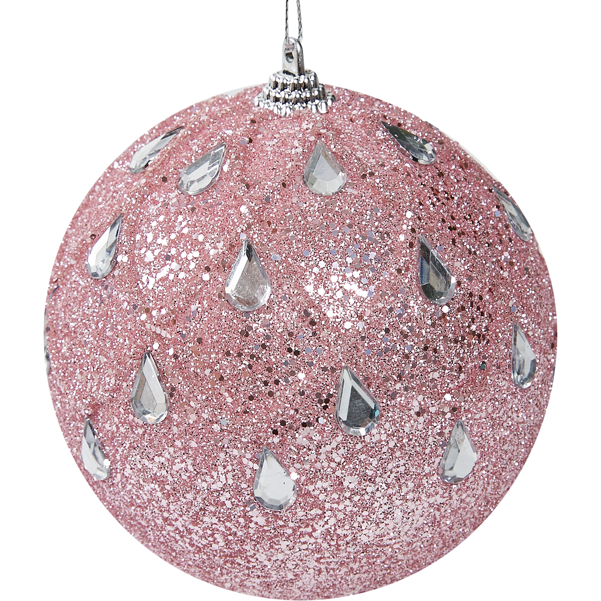 Изображение товара Елочное украшение Шар с бисером Christmas ø7.8 см цвет розовый