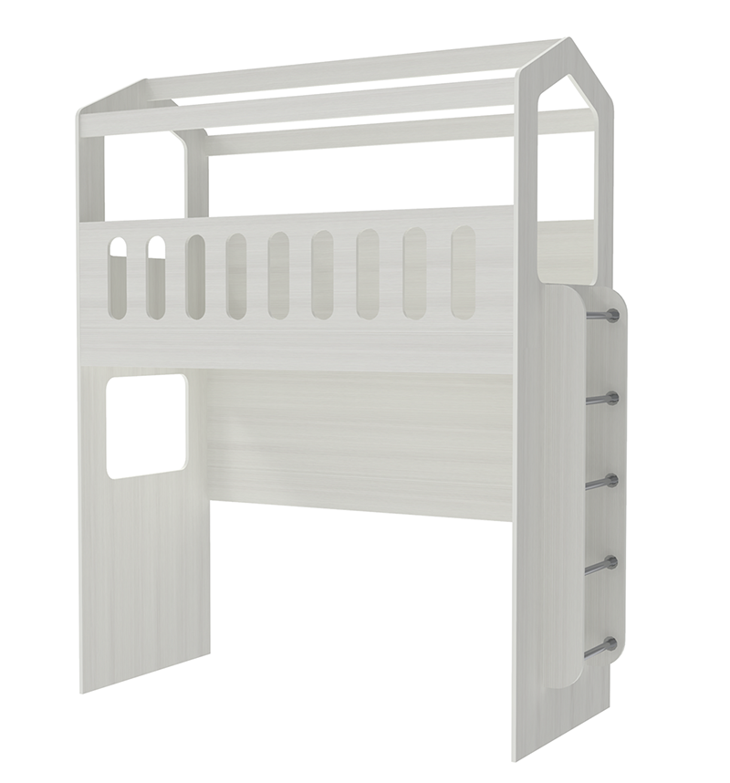 Изображение товара Кровать-чердак Кариви Сказочный Домик 198.20x240x83.60 см ЛДСП цвет белое дерево