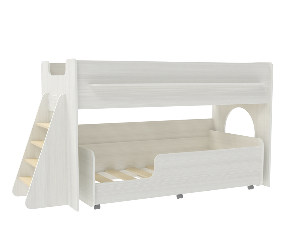 Изображение товара Детская двухъярусная кровать Кариви Сказка 217.60x120x90 см с выкатной секцией