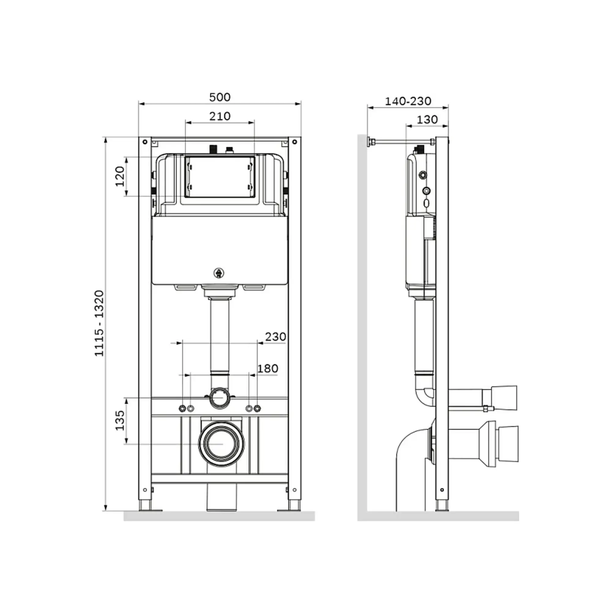 Инсталляция для подвесного унитаза AM.PM Tech I012704LM пневматика - 4