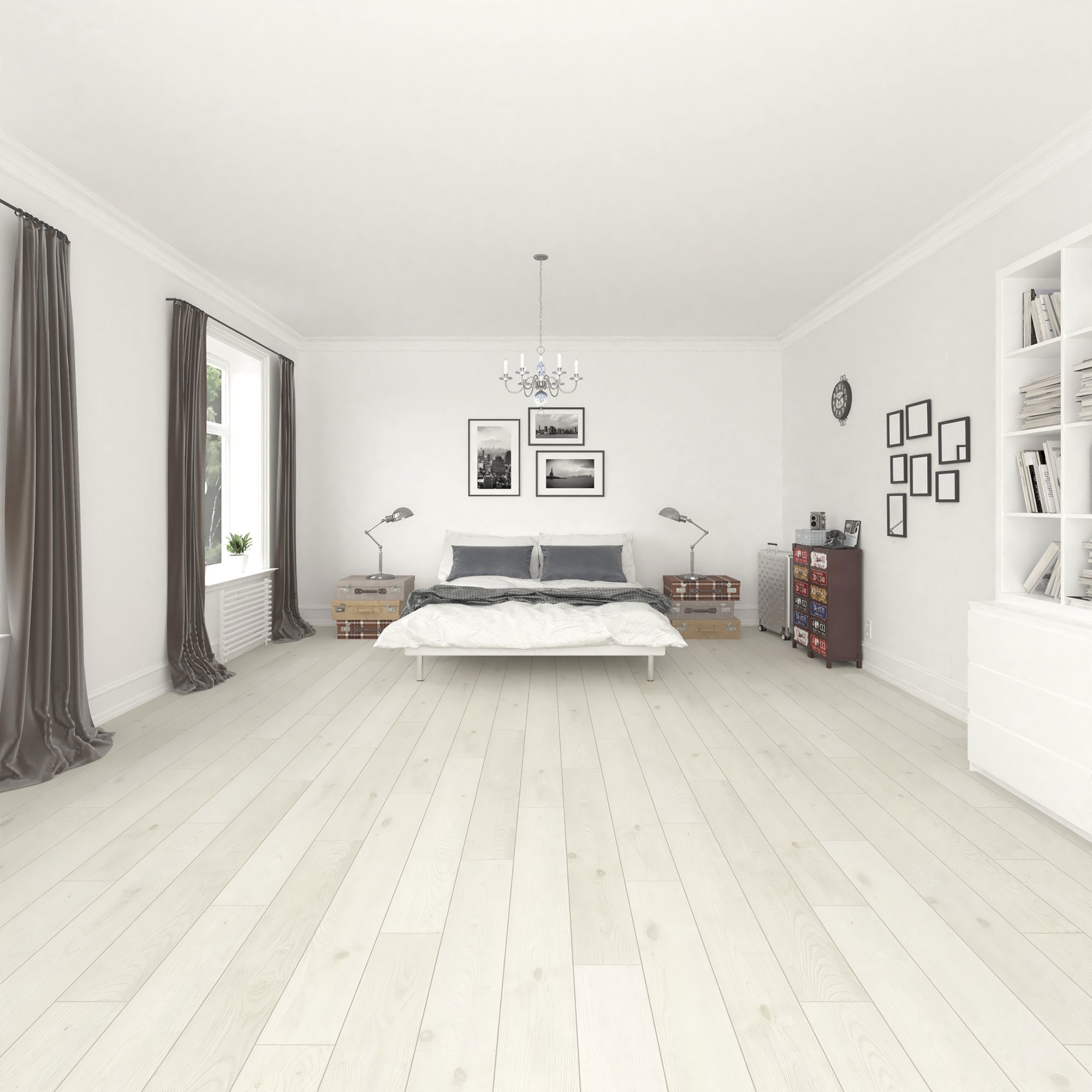 Изображение товара Ламинат Дуб Сантерно 33 класс 8 мм с фаской, серый, 2.131 м²