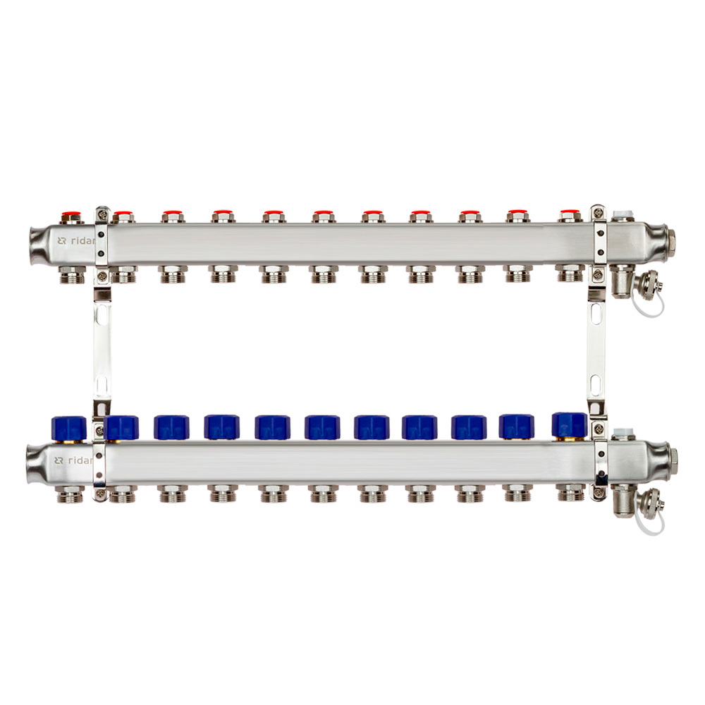 Изображение товара Ридин Коллектор из нержавеющей стали на 11 выходов для систем отопления