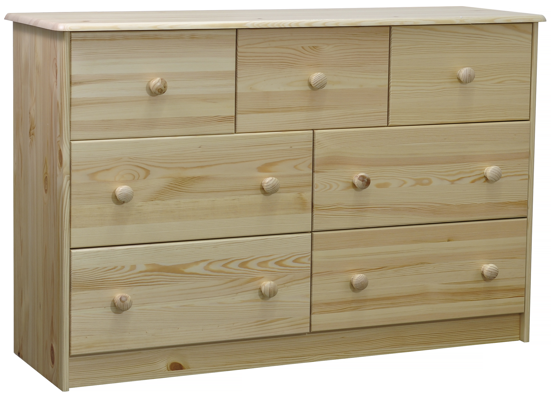 Изображение товара Комод Dipriz Хаба 7 ящиков 113x35x73 см дерево цвет бежевый