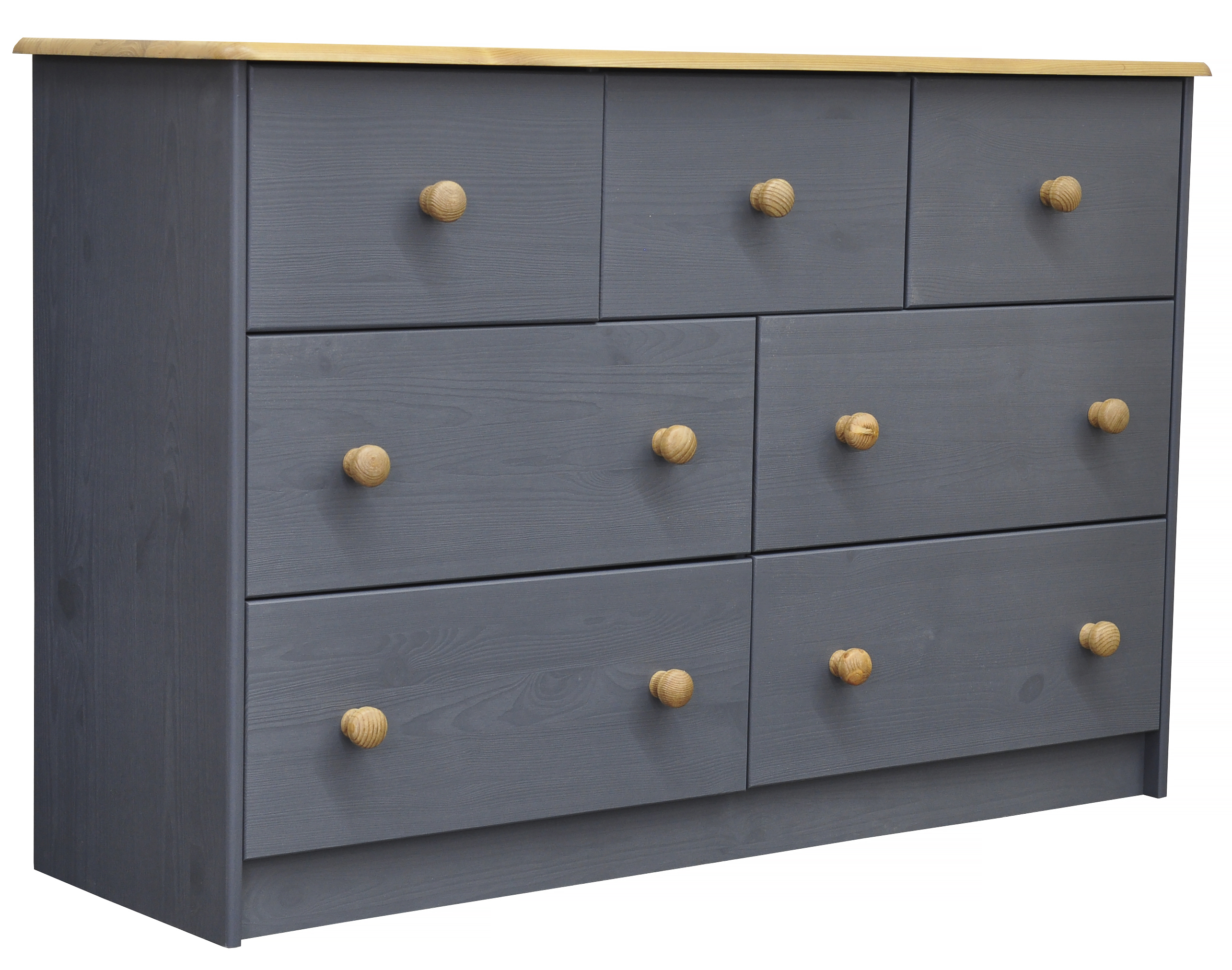 Изображение товара Комод Dipriz Хаба 7 ящиков 113x35x73 см дерево цвет серый/бежевый