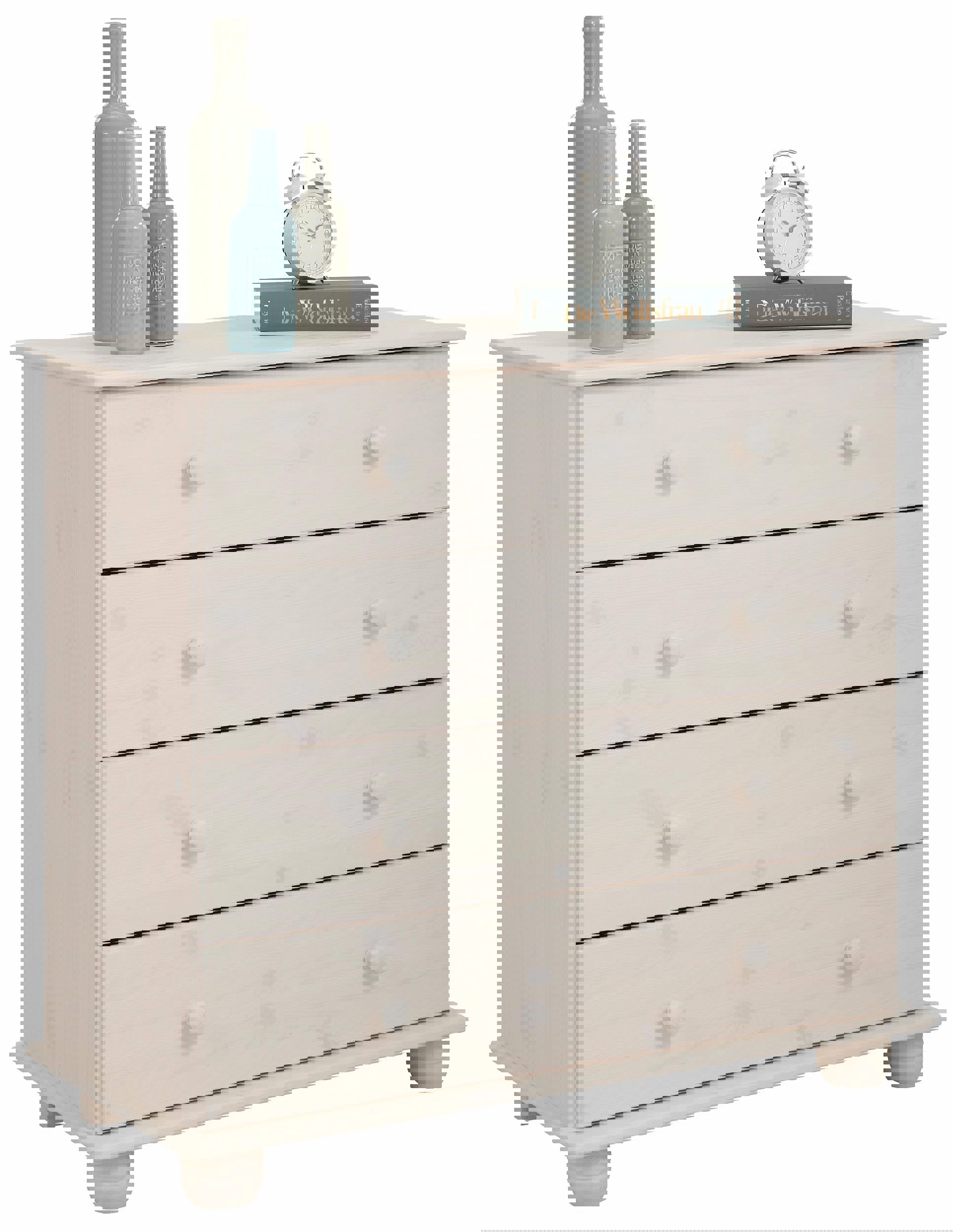 Изображение товара Комод Dipriz Мелоди, 4 ящика, белый, корпус из дерева, размеры 86x40x80 см