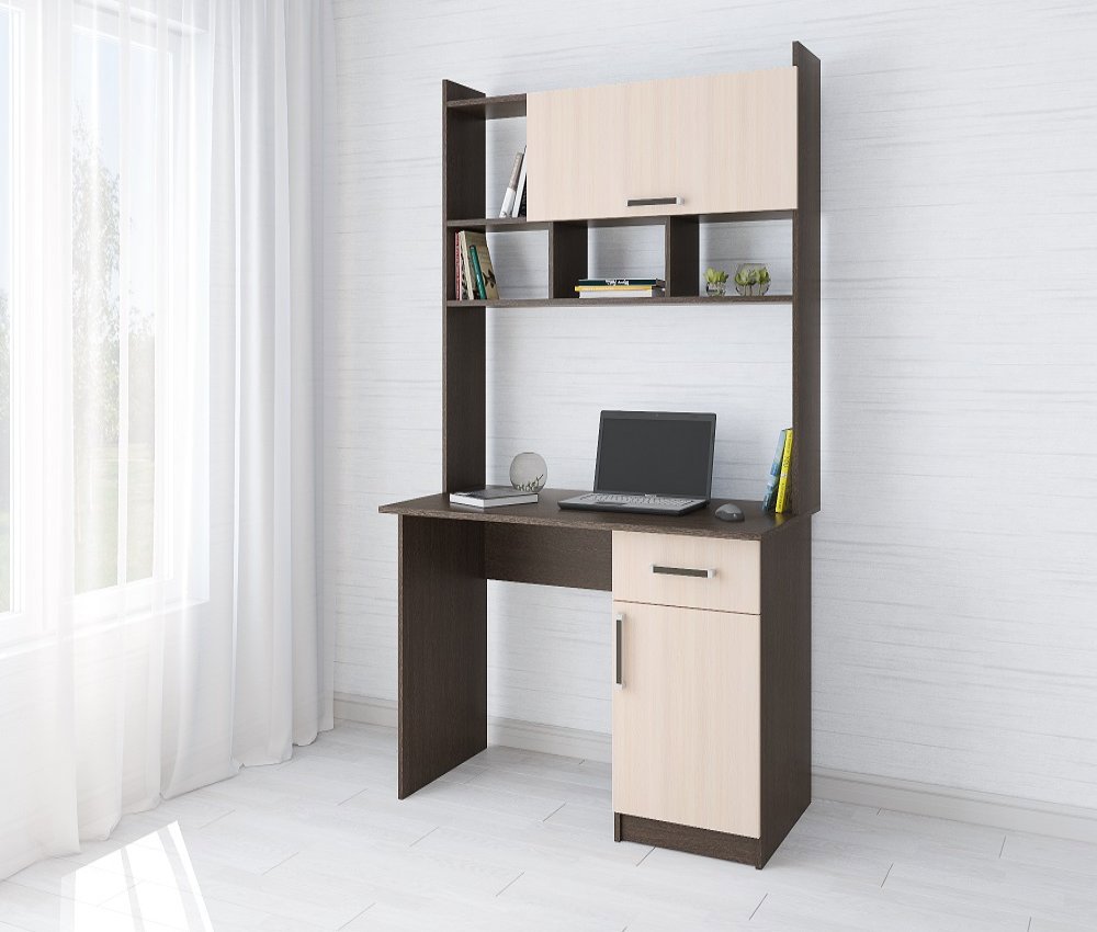 Изображение товара Компьютерный стол Квартет-10 из ЛДСП 112x188x60 см венге дуб сонома