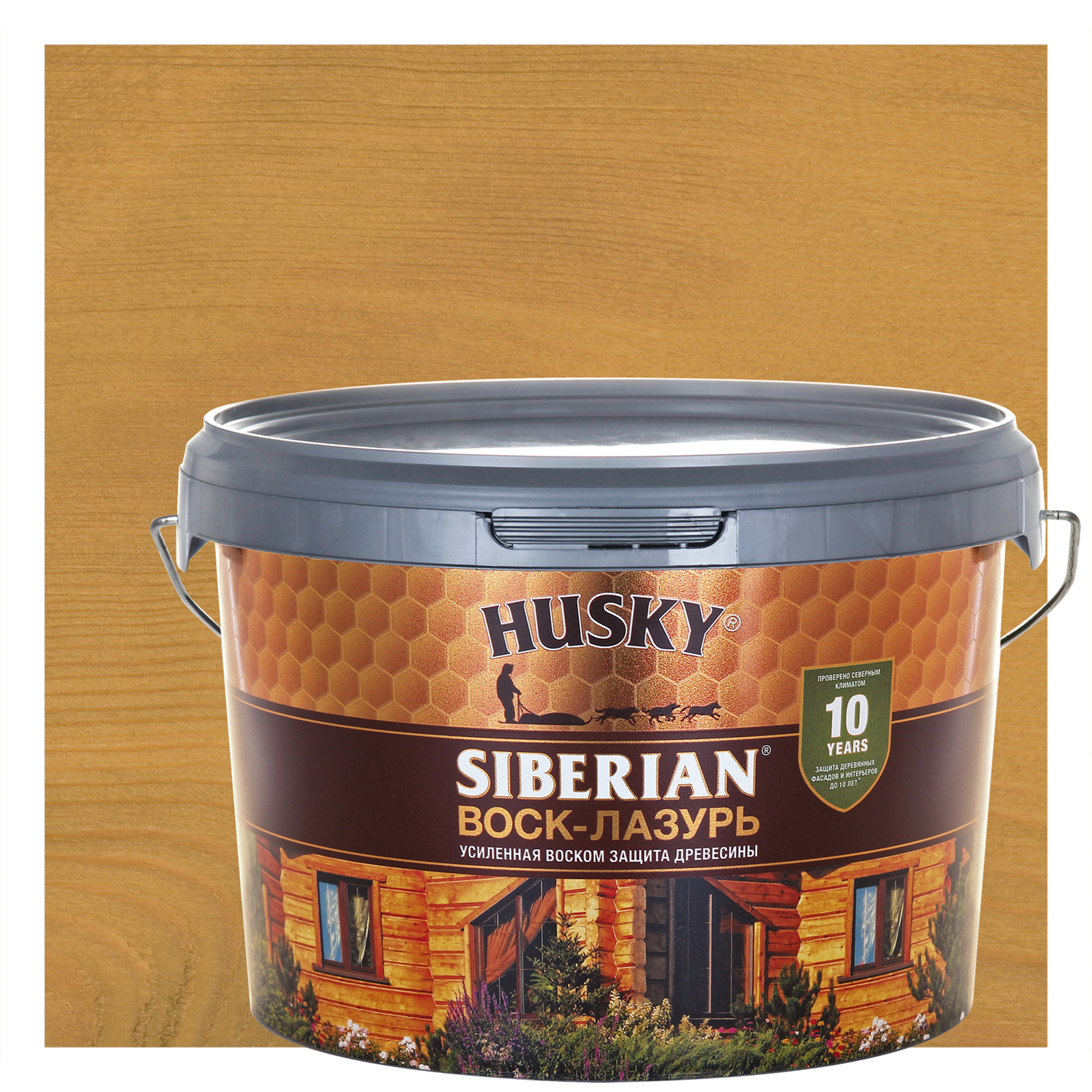 Изображение товара Воск-лазурь Husky Siberian полуматовый светлый дуб 2.5