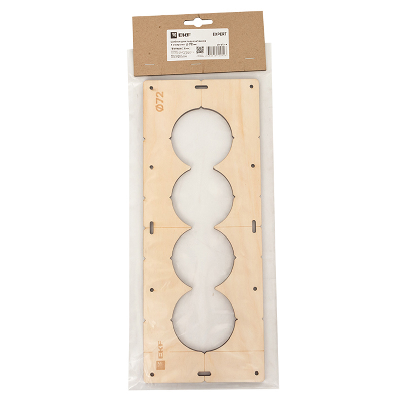 Изображение товара Шаблон EKF Expert c 4 отверстиями Ø 72 мм для подрозетников