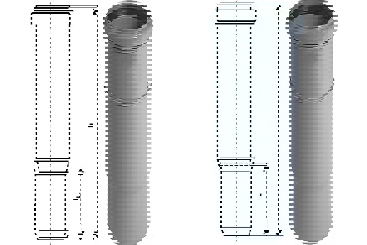 Изображение товара Патрубок компенсационный OSTENDORF Ø40 мм из ПВХ для систем водопровода и отопления