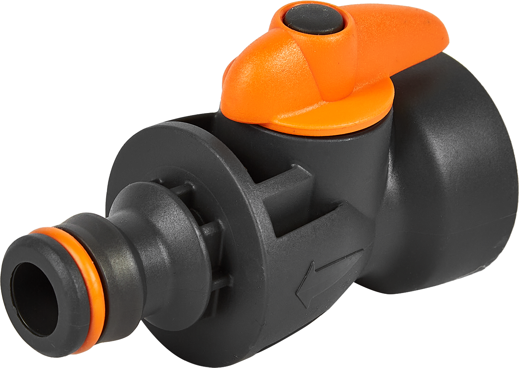 Изображение товара Кран садовый шаровой с регулятором потока пластик черный