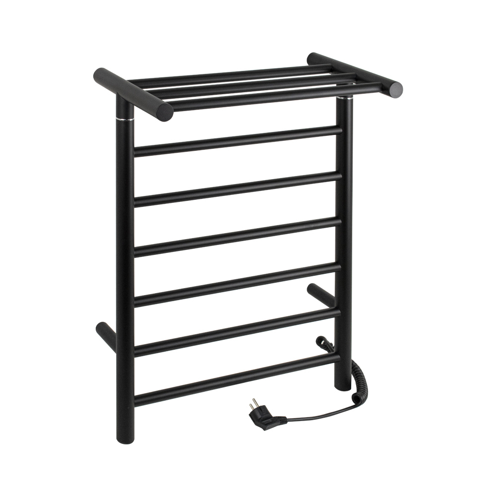 Изображение товара Электрический полотенцесушитель Brimix 09017B 680мм черный с полкой 95Вт