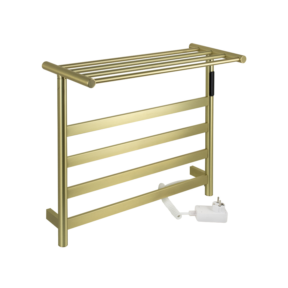 Изображение товара Электрический полотенцесушитель Kraftte 44021 75 Вт с терморегулятором и полкой бронза