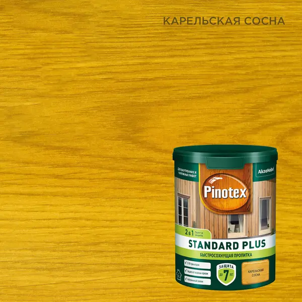 Фото Антисептик Pinotex Standard Plus полуматовый сосна 0.9 л