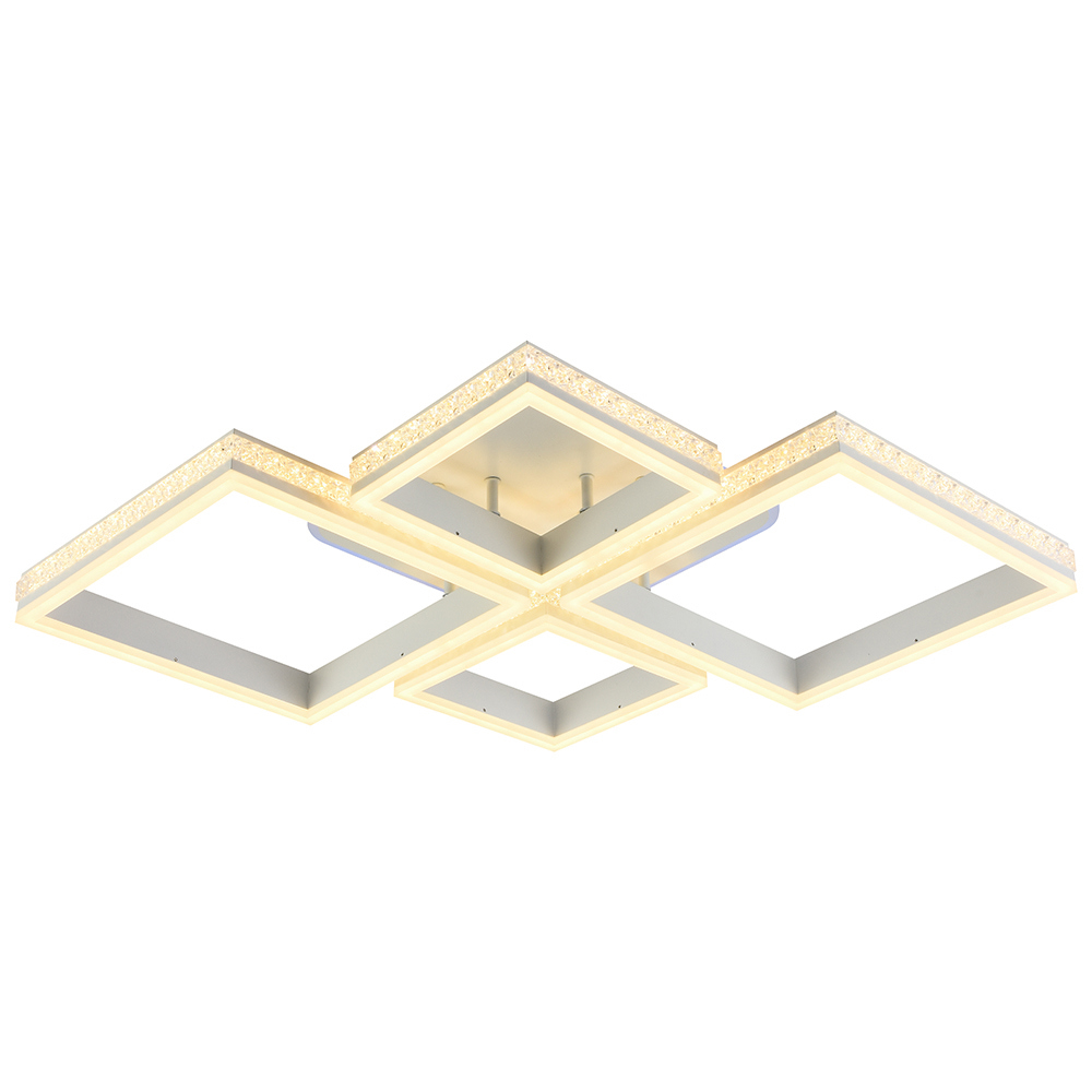 Изображение товара Люстра потолочная светодиодная Profit Light 6000/2+2 WHT с пультом управления 25 м² регулируемый белый свет цвет белый