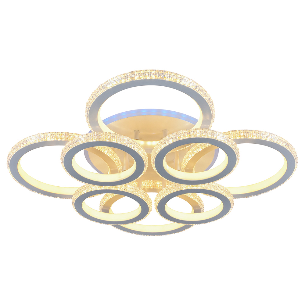 Изображение товара Люстра потолочная светодиодная Profit Light 8017/4+4 WHT с пультом и RGB подсветкой