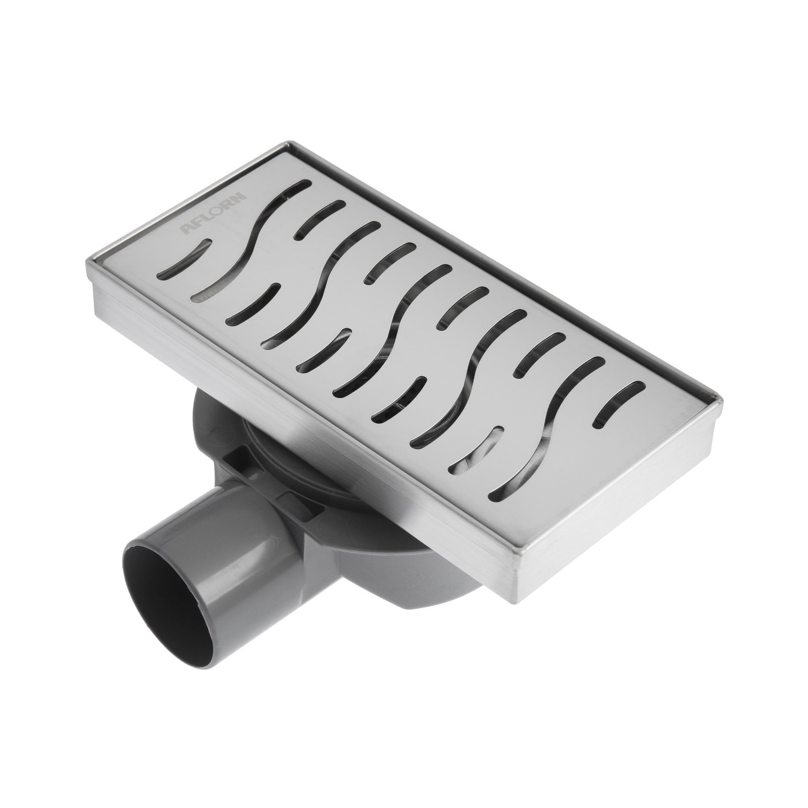 Изображение товара Трап для душа Aflorn 9084392 сухой затвор 100x200 мм нержавеющая сталь